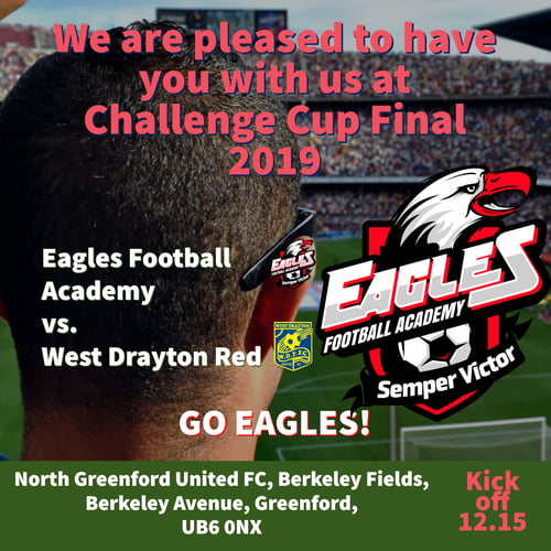 Eagles Football Academy U16, the first Challenge Cup Final. GO EAGLES!